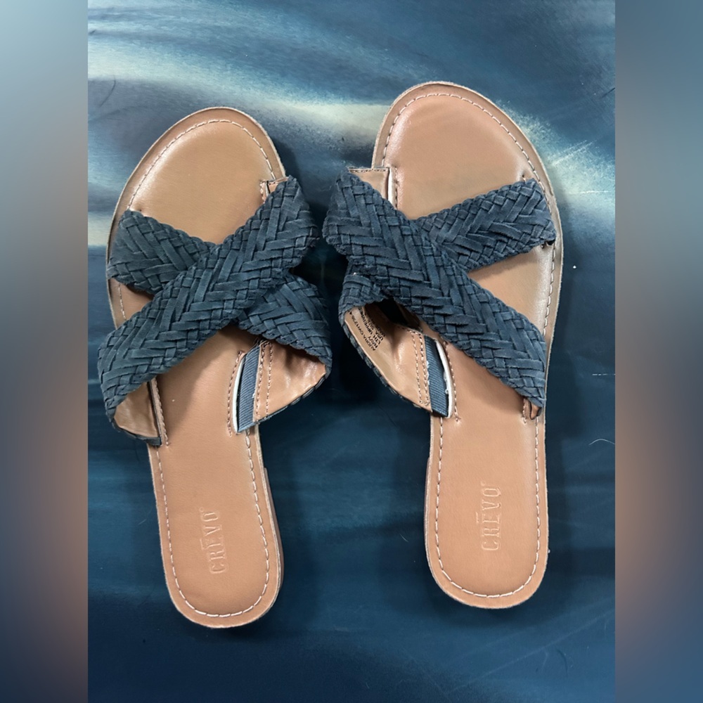 Barely worn Crevo Audra Braided criss cross sandals- size 8!
